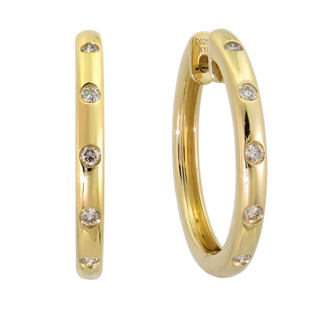 18K Gypsy Diamond Hoop Earrings by ORLY Jewellers