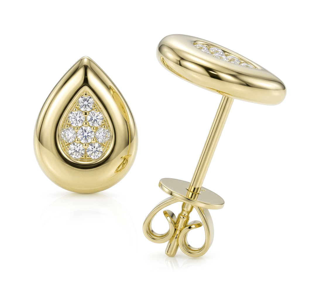 14K Gold Diamond Earrings