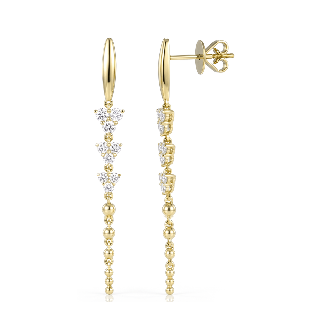 18K Gold Diamond Earrings