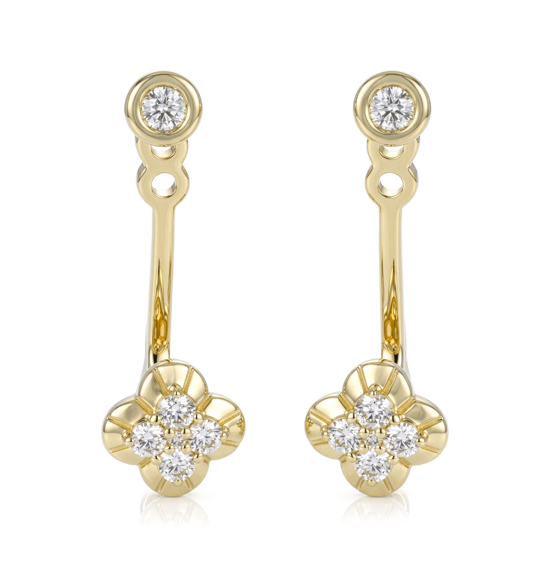 14K Gold Diamond Earrings