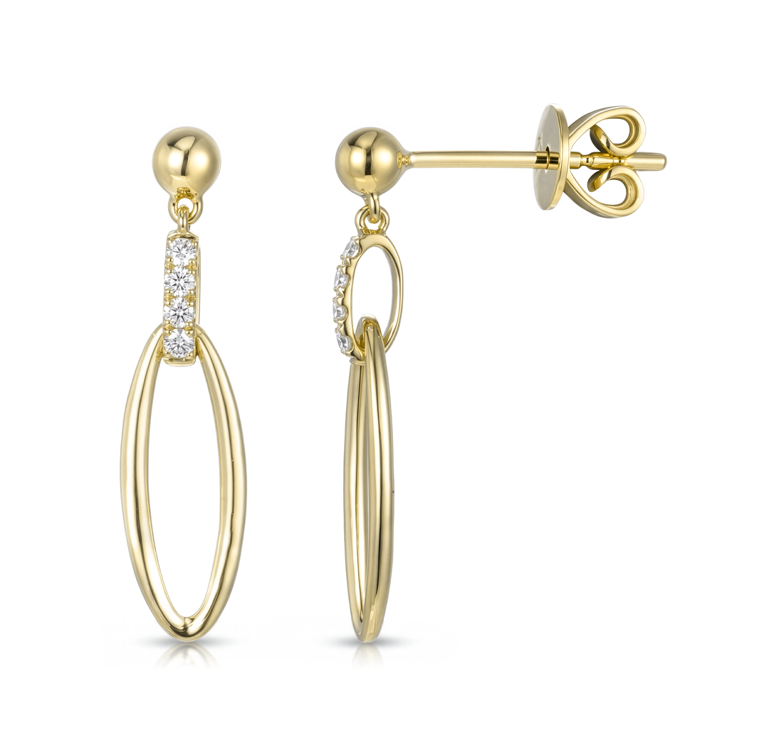 14K Gold Diamond Earrings