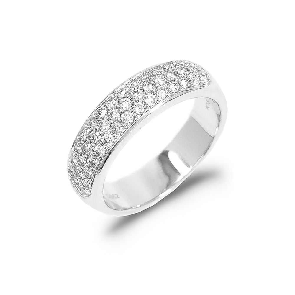 Diamond Pave Setting Ring in 18K White Gold with 46 diamonds totaling 0.51CTDI