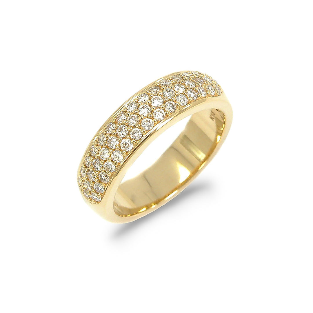 Diamond Pave Setting Ring in 18K Yellow Gold with 46 diamonds totaling 0.51CTDI