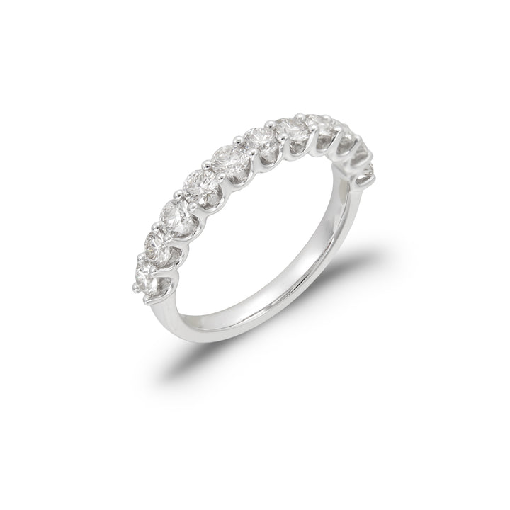 18K Gold U Setting Diamond Semi Eternity Ring by ORLY Jewellers