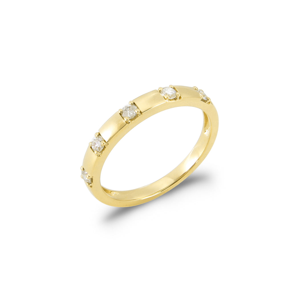 Diamond Fashion Ring in 18K Yellow or White Gold with 5 diamonds totaling 0.20CTDI
