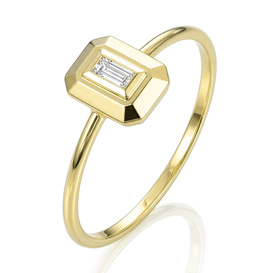 14K Gold Baguette Diamond Ring