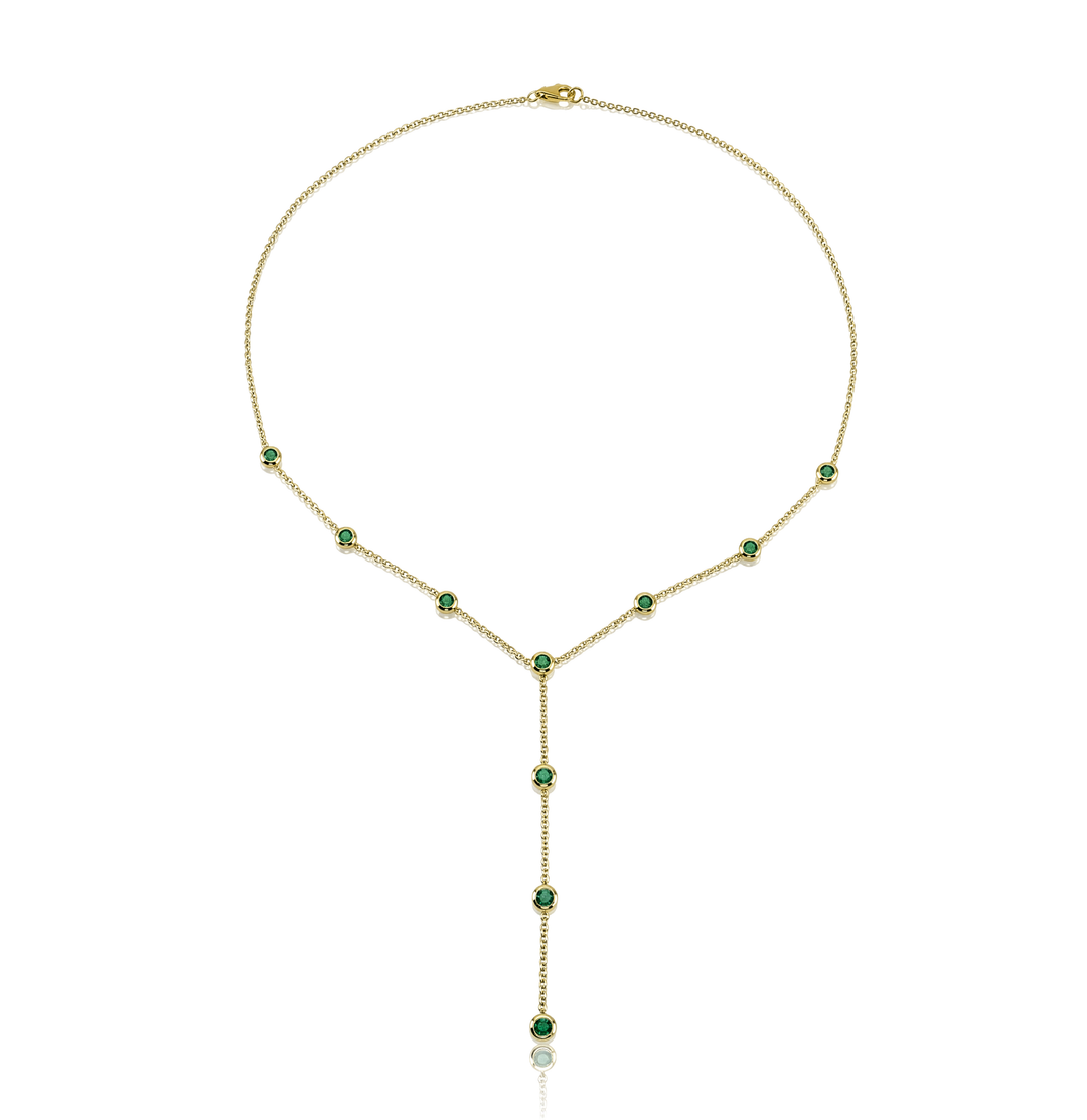 18K Gold Emerald Necklace