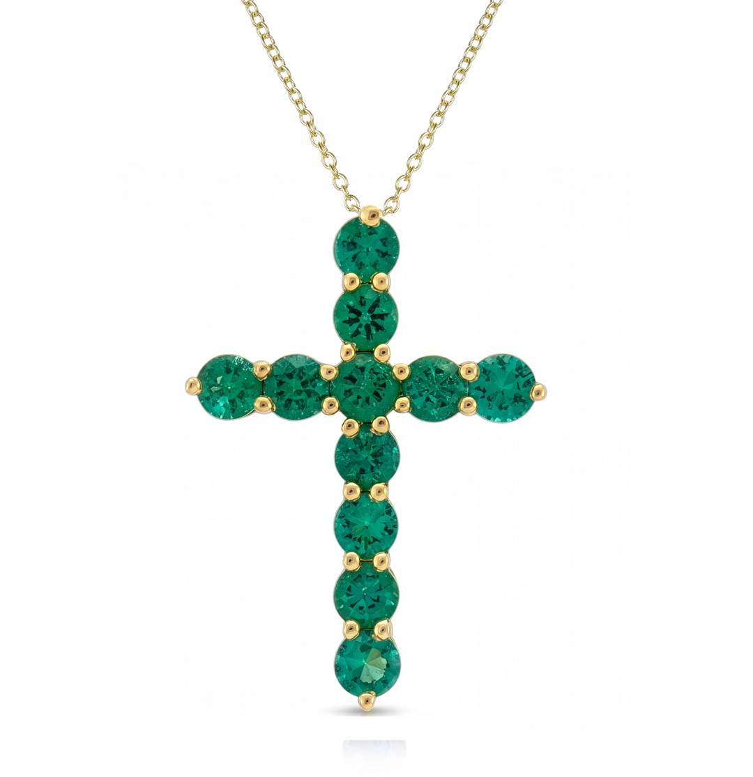 18K Gold Emerald Pendant