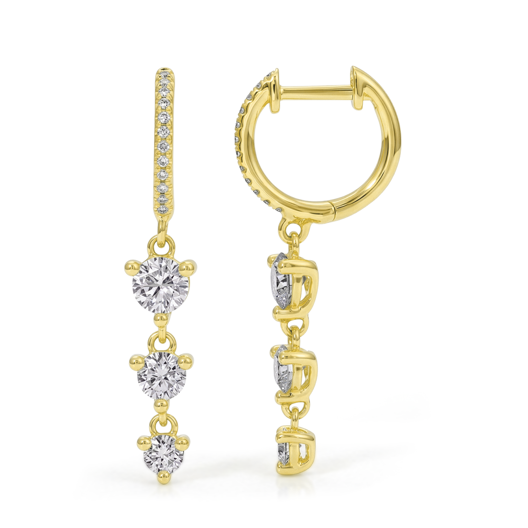 Lab Diamond Drop Huggie Earrings