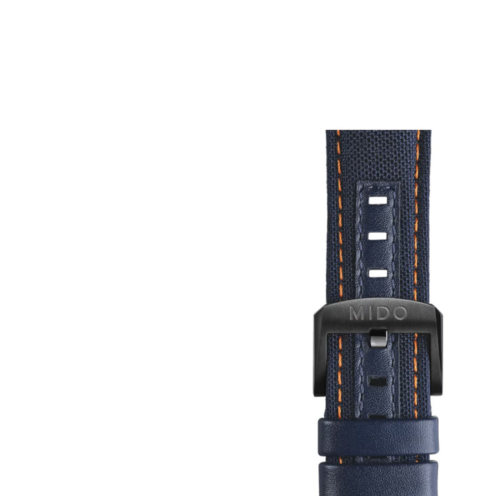 MIDO Multifort TV Big Date Blue Fabric & Leather Strap 22mm