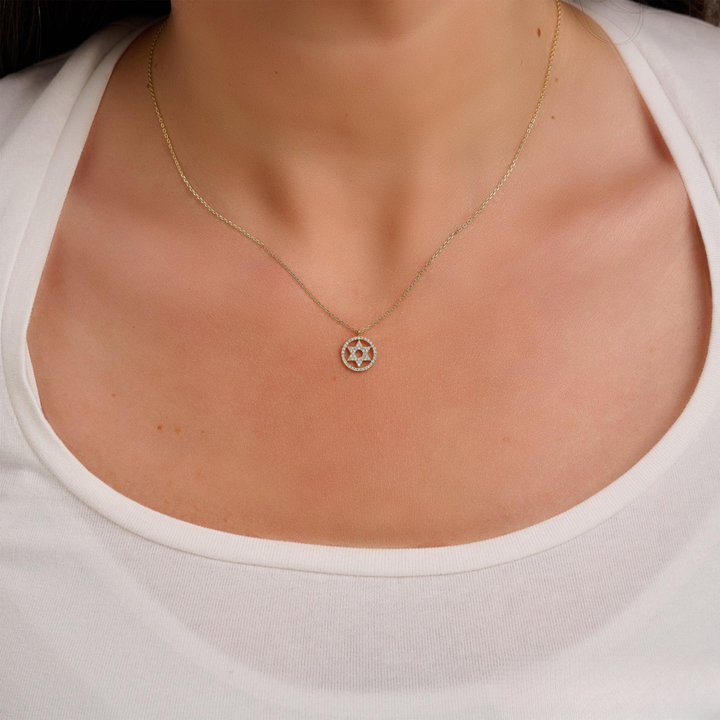 Collier diamant étoile de David