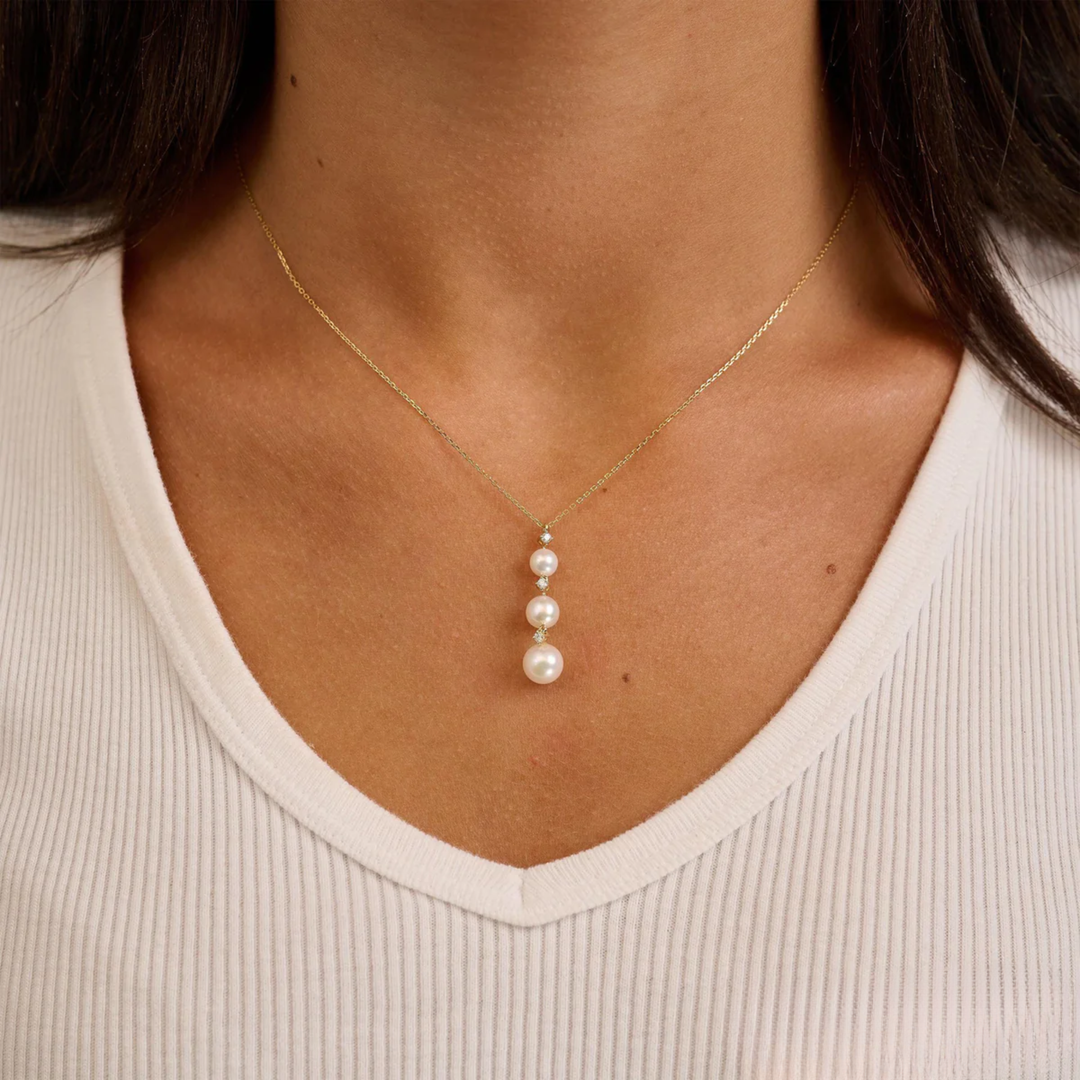 Collier de perles et de diamants