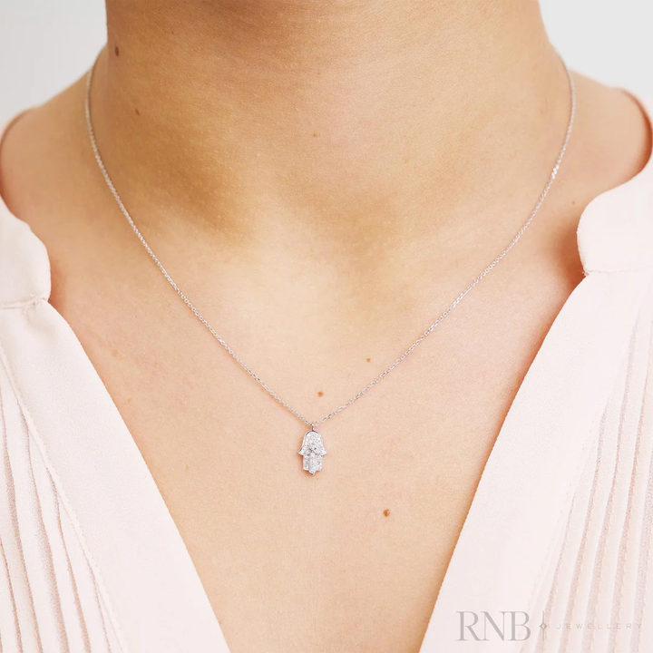 Collier Diamant Hamsa