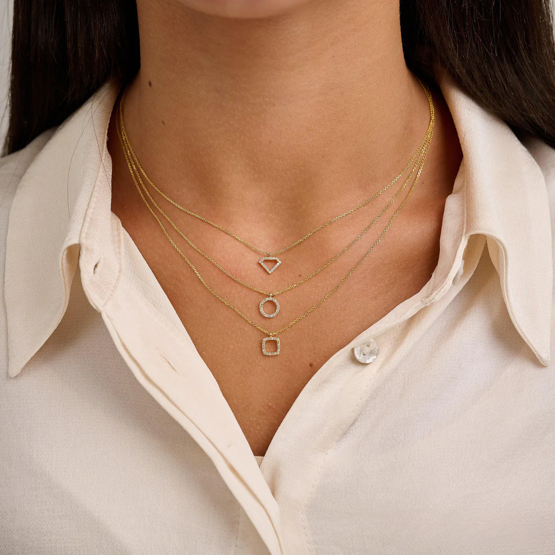 Collier Diamant Carré