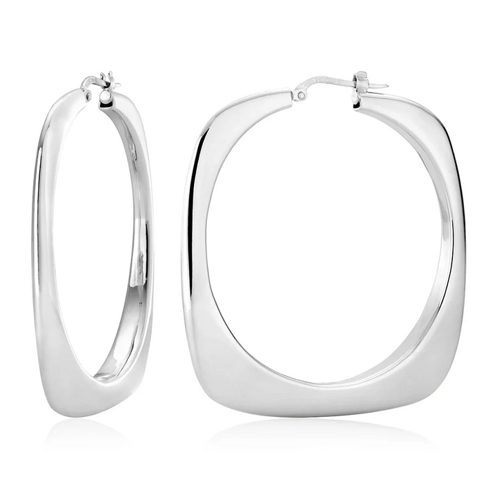 Miss Mimi Flat Square Hoops