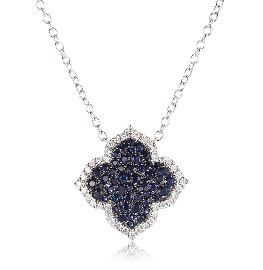 18K Gold Sapphire & Diamond Necklace