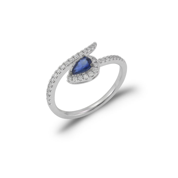 18K Gold Sapphire & Diamond Snake Ring by ORLY Jewellers