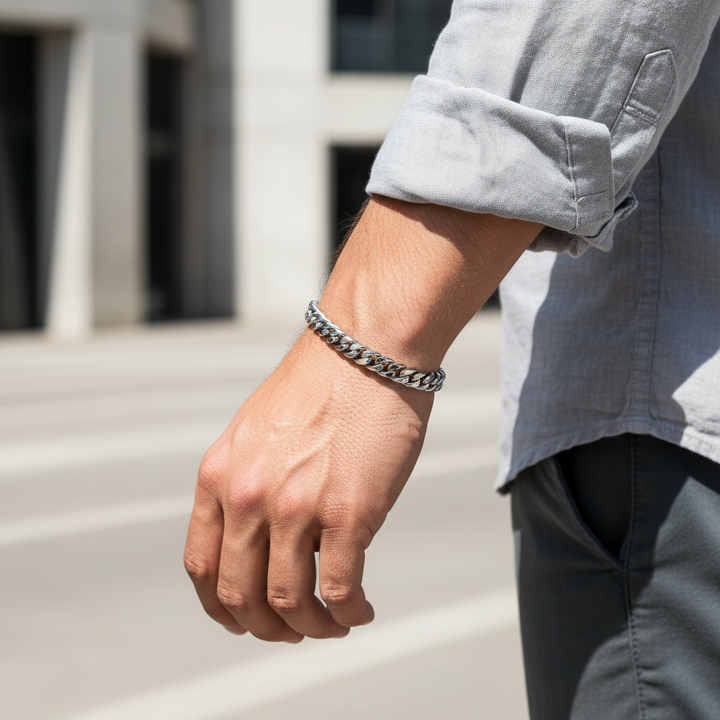 Bracelet à maillons cubains ARZ Steel 8 mm