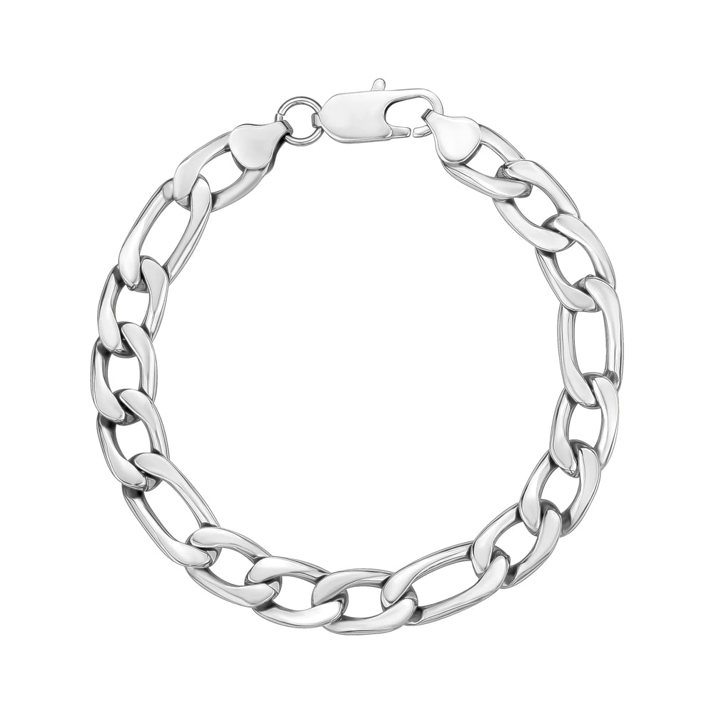 A.R.Z Stainless Steel Figaro Link Bracelet 10mm -ORLY Jewellers Canada