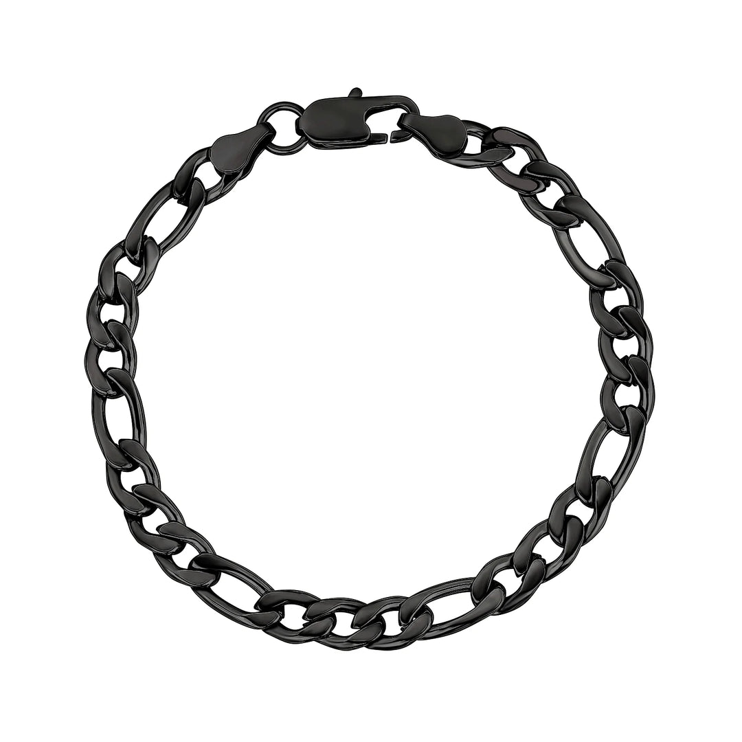 A.R.Z Steel Figaro Link Bracelet 7mm