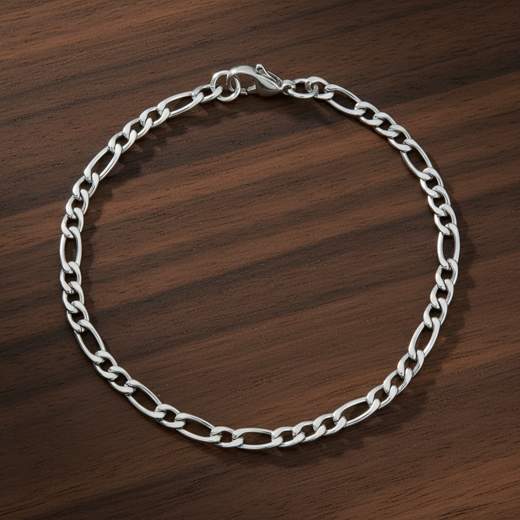 A.R.Z Steel Figaro Link Bracelet 3.5mm