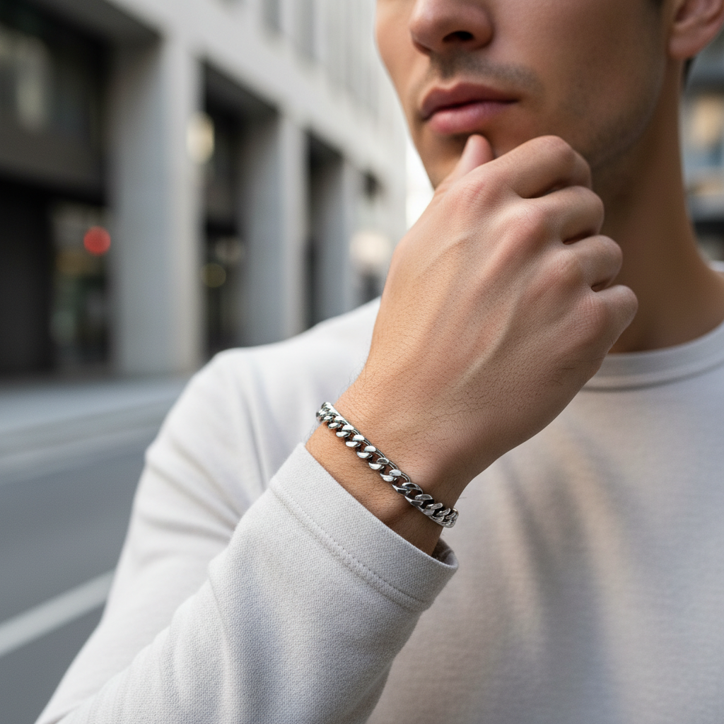 Bracelet à maillons cubains ARZ Steel 5 mm