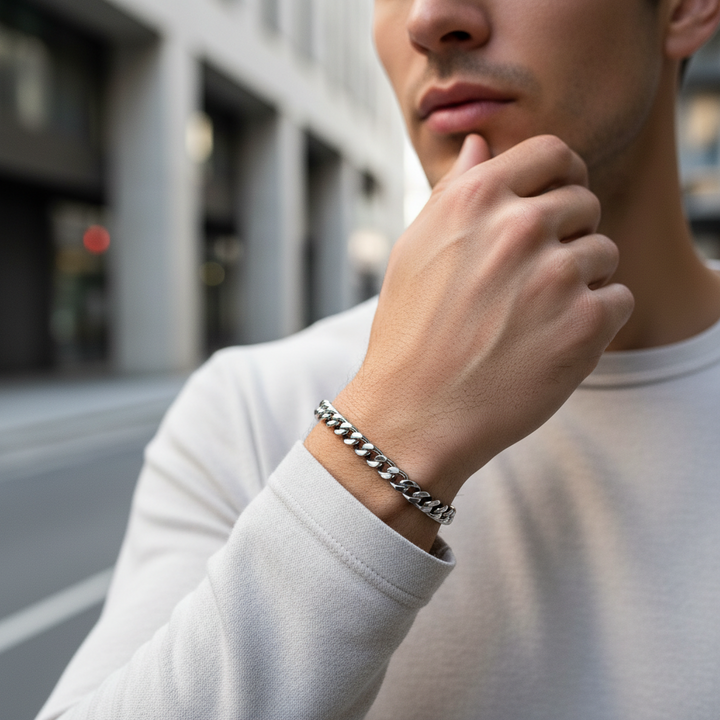 Bracelet à maillons cubains ARZ Steel 5 mm