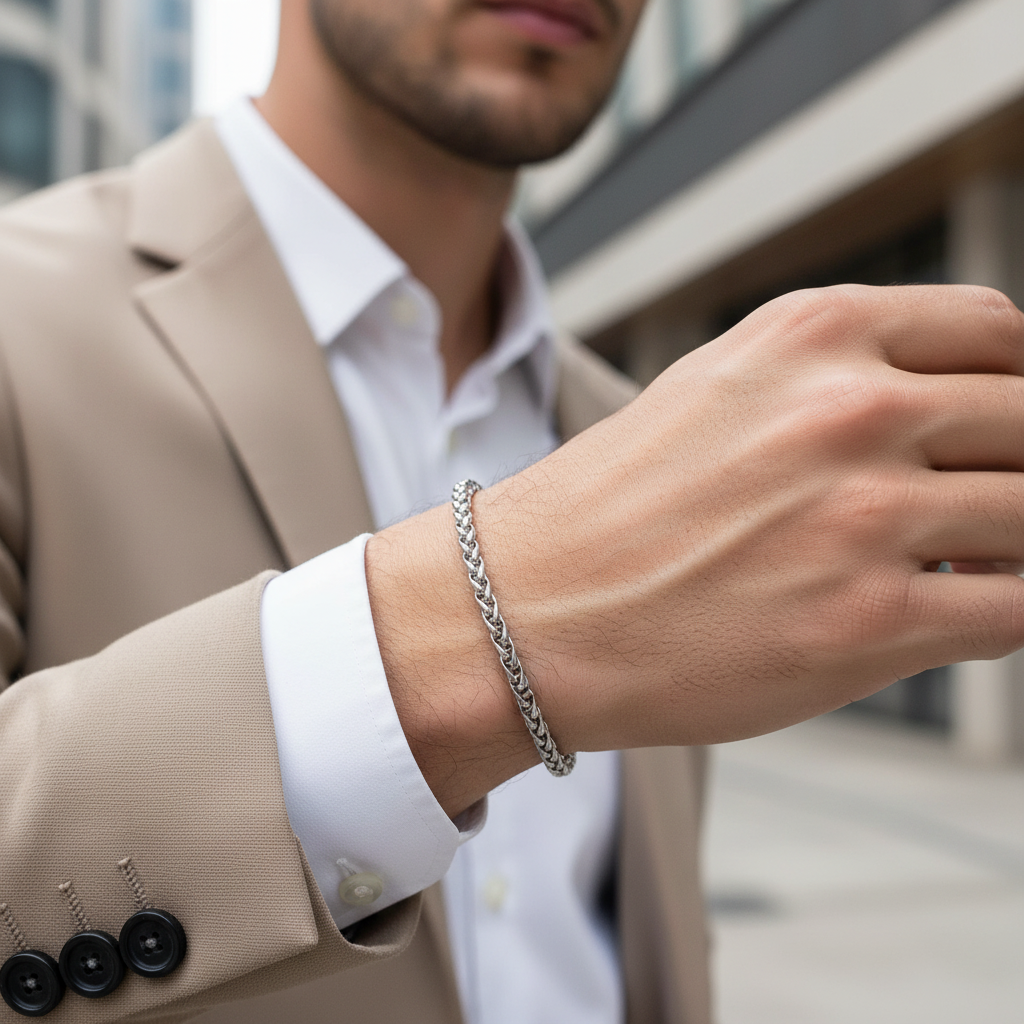 Bracelet à maillons en acier ARZ 4 mm