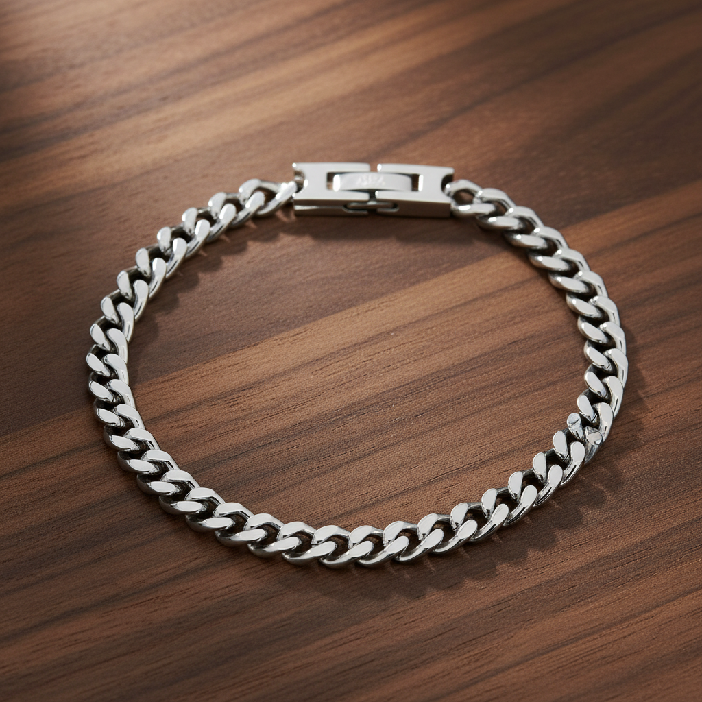 A.R.Z Steel Cuban Link Bracelet 6mm