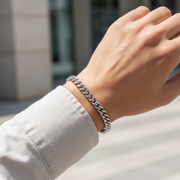 A.R.Z Steel Cuban Link Bracelet 6mm