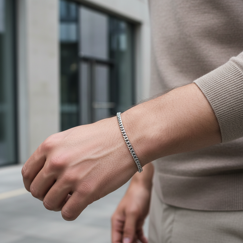 A.R.Z Steel Cuban Link Bracelet 3.5mm