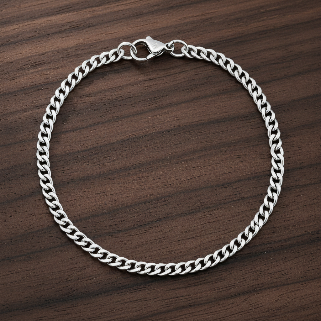 A.R.Z Steel Cuban Link Bracelet 3.5mm