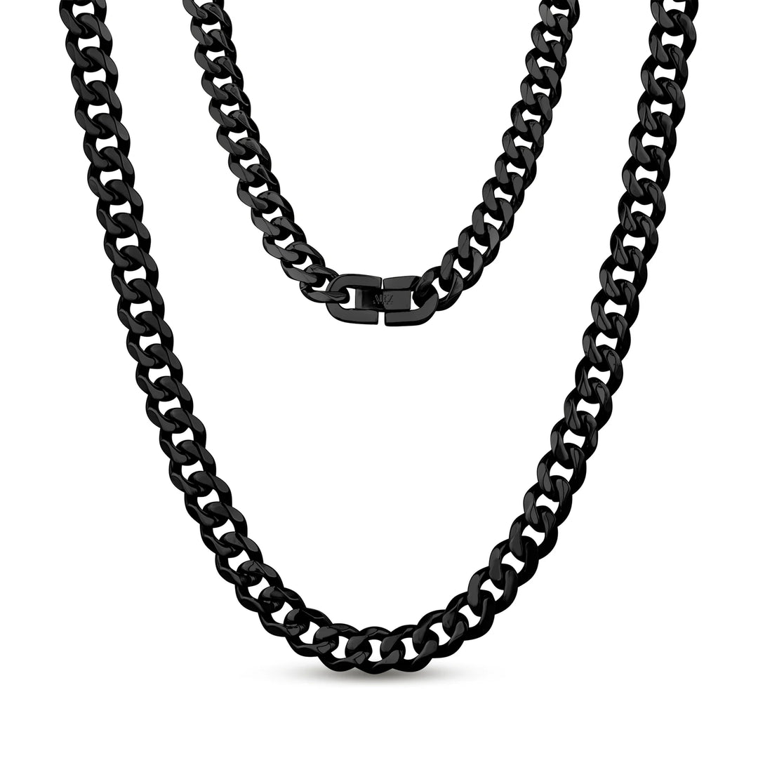 A.R.Z Steel 8mm Cuban Link Necklace