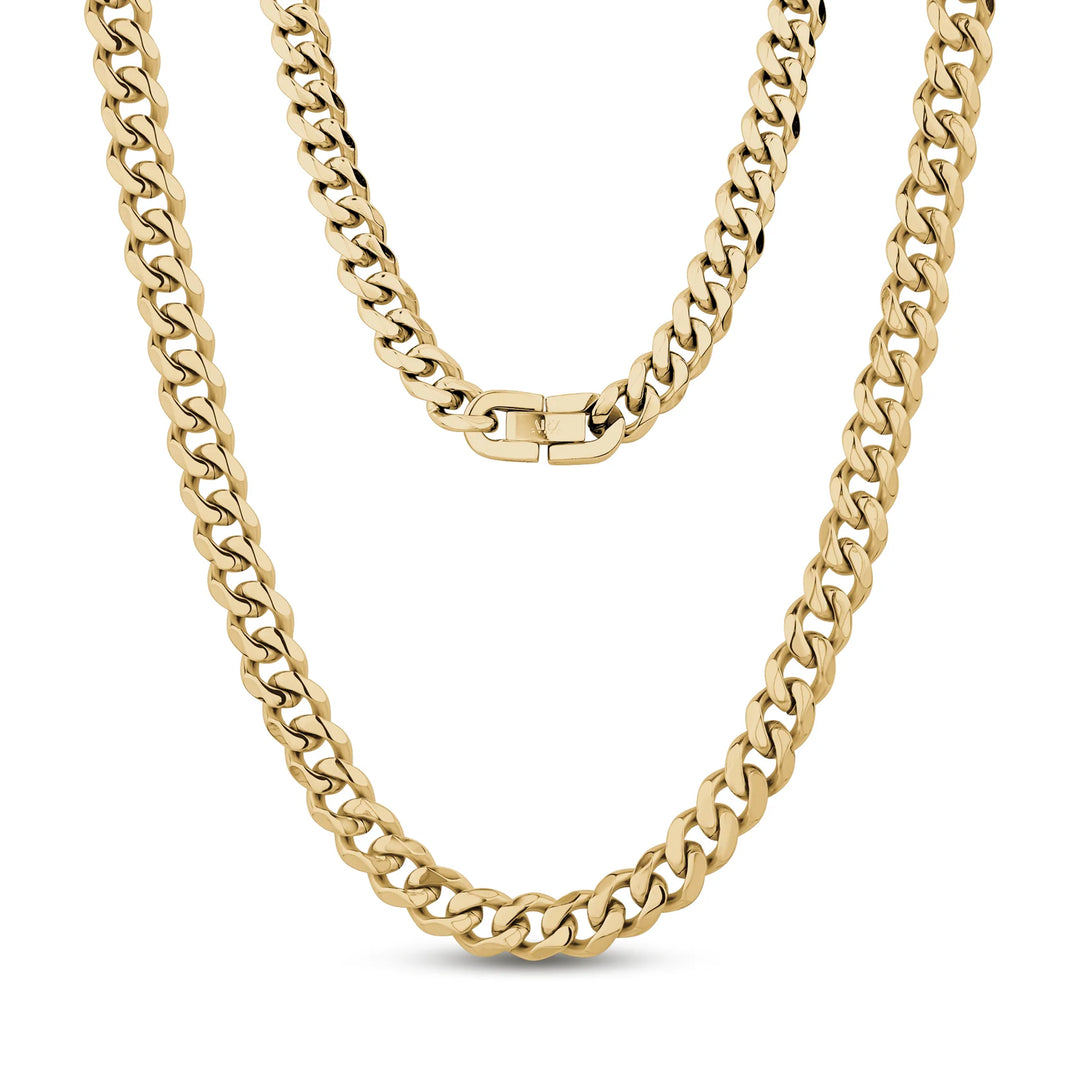 A.R.Z Steel 8mm Cuban Link Necklace