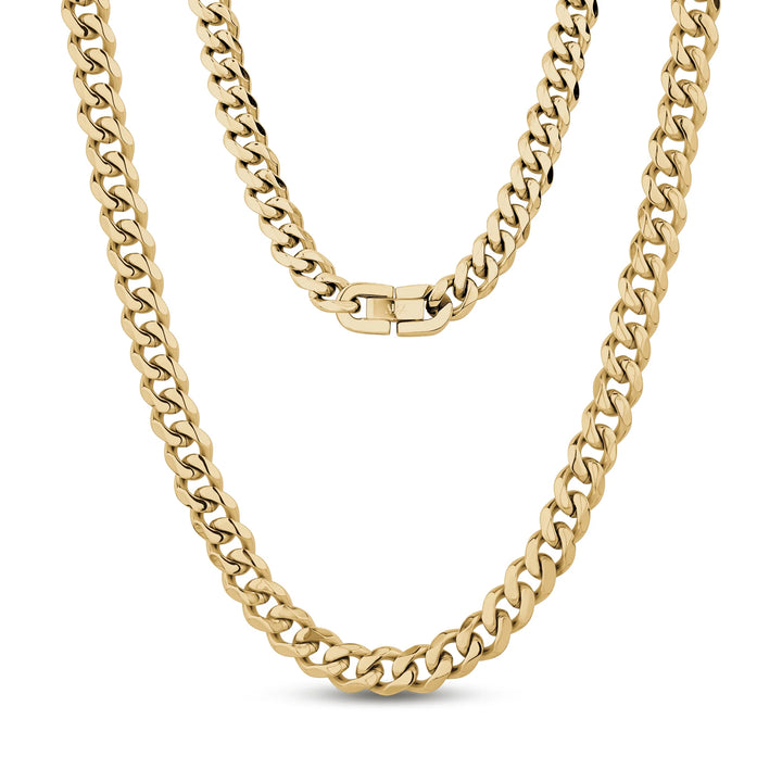 A.R.Z Steel 8mm Cuban Link Necklace