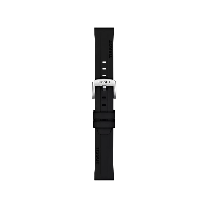 TISSOT Bracelet en Silicone Noir Officiel Entrecorne 18 mm