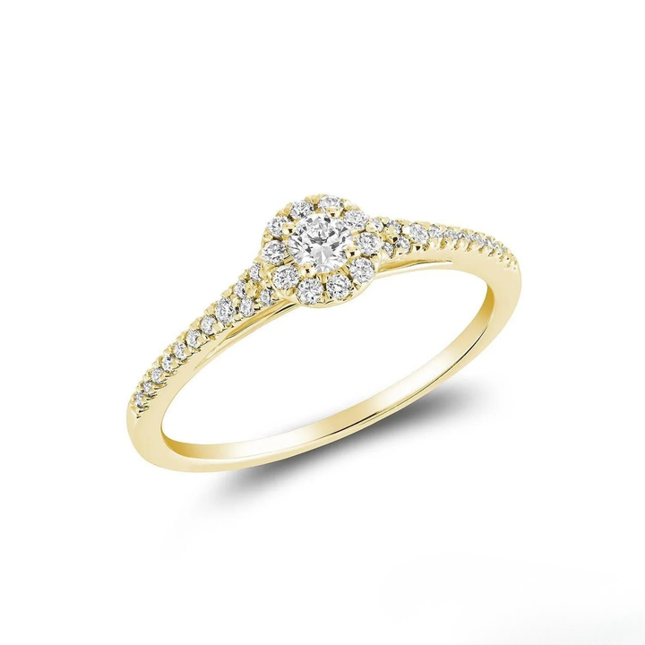 Pave Round Halo Diamond Ring