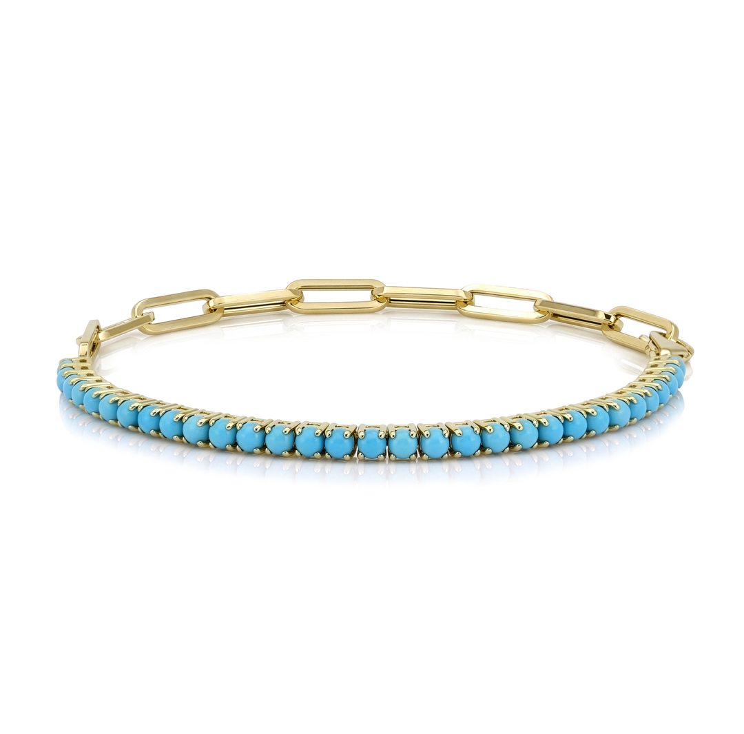 18K Gold Turquoise Bracelet