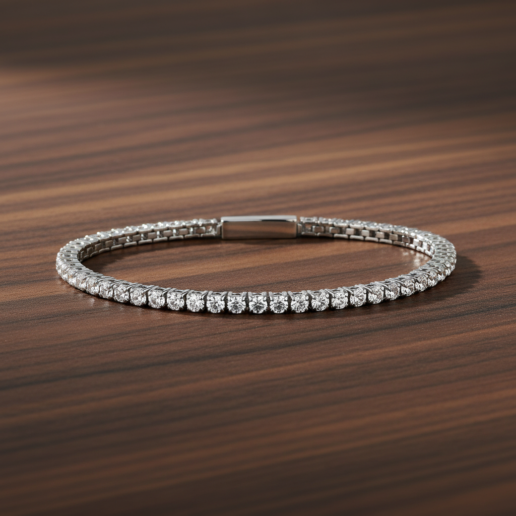A.R.Z Steel Tennis Bracelet Click-In Clasp 2.5mm