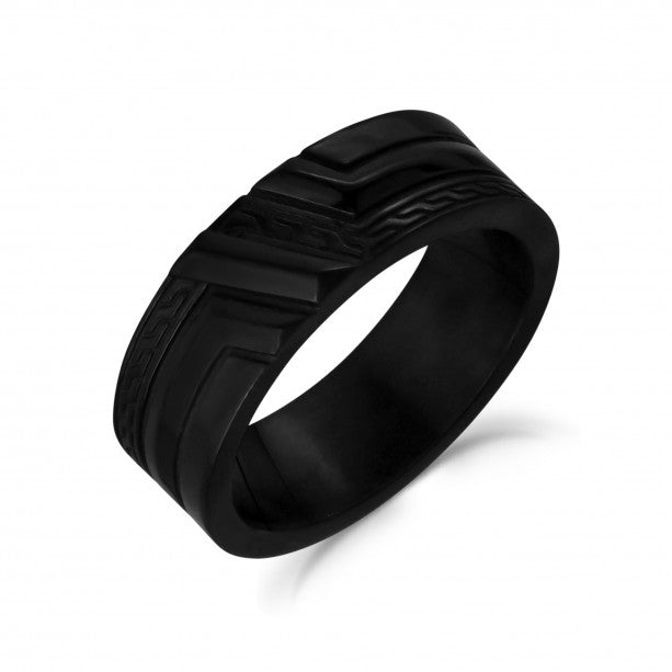 A.R.Z Men's Detailed Steel Ring | Stainless Steel | ORLY Jewellers
