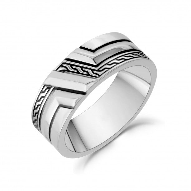 A.R.Z Men's Detailed Steel Ring | Stainless Steel | ORLY Jewellers
