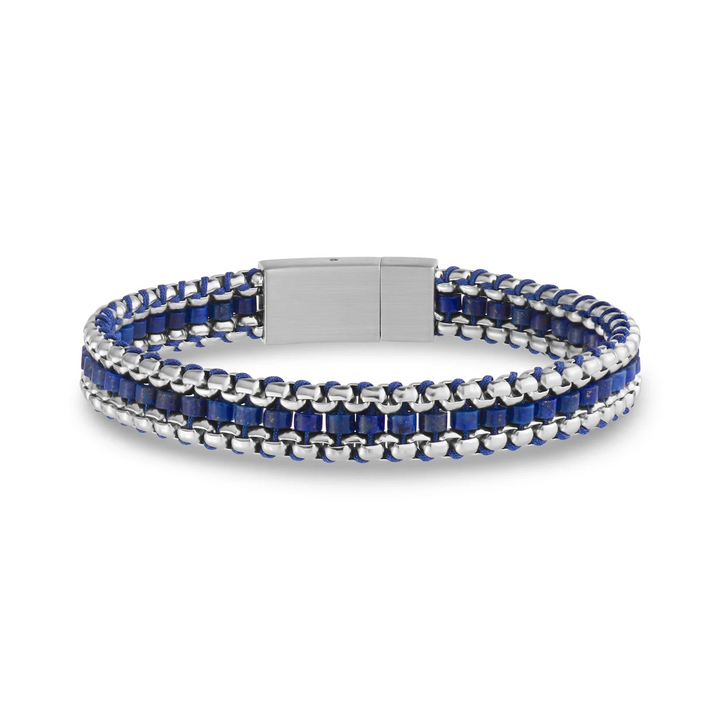 A.R.Z Steel Lapis Lazuli Steel Bracelet 9mm
