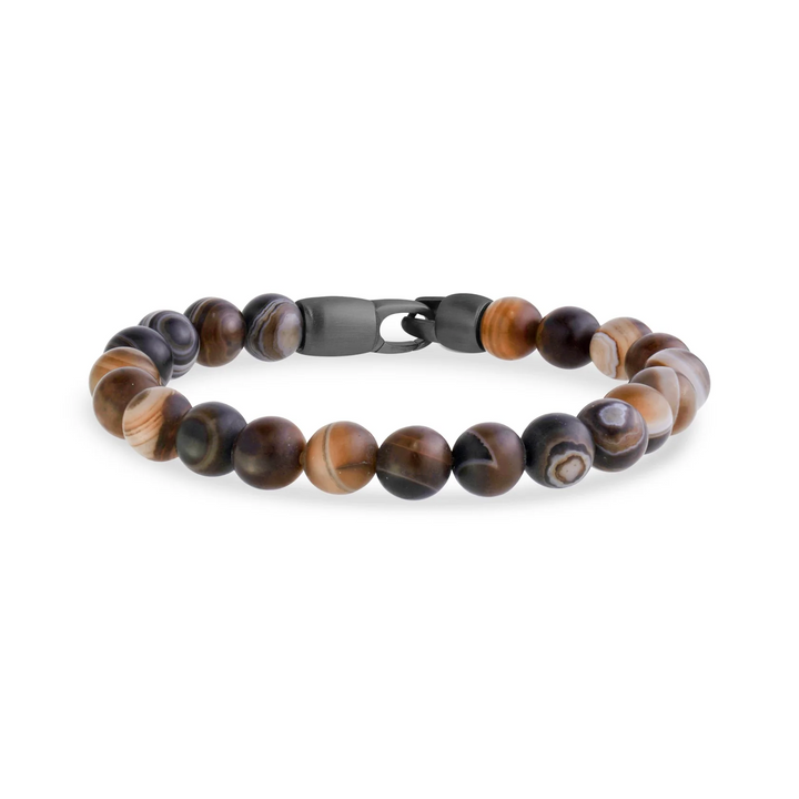 A.R.Z Steel Sardonyx Beaded Bracelet 8mm