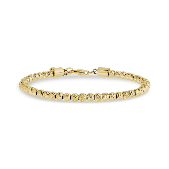 A.R.Z Steel Diamond Cut Beaded Bracelet 4mm