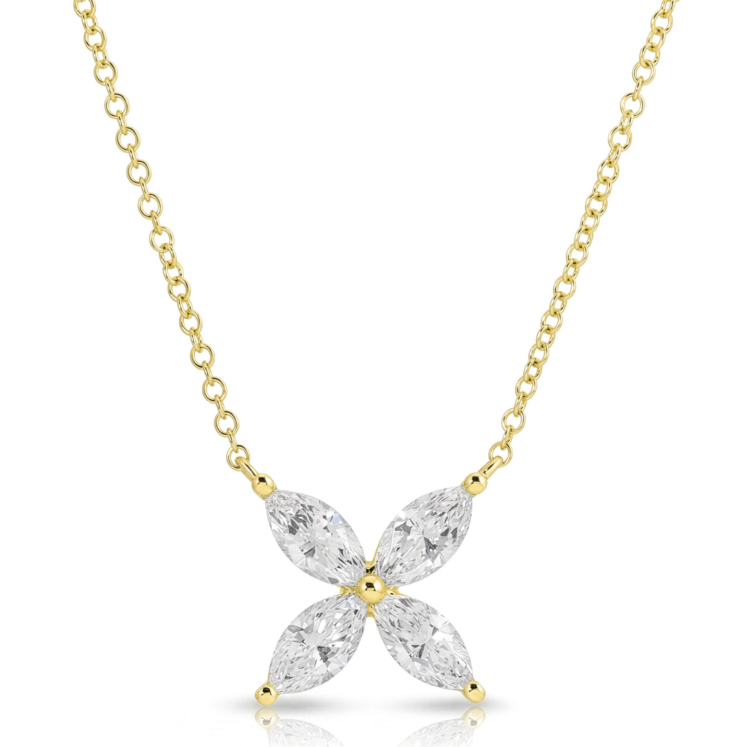 Lab Diamond Flower Necklace