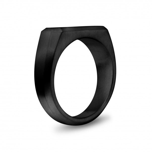 A.R.Z Stainless Steel Matte Rectangle Signet Ring | ORLY Jewellers