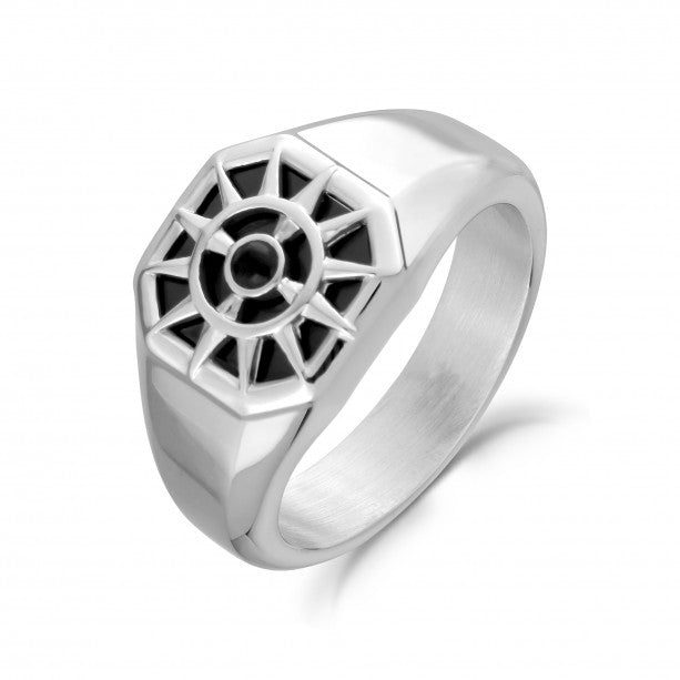 A.R.Z Stainless Steel North Star Signet Ring | ORLY Jewellers