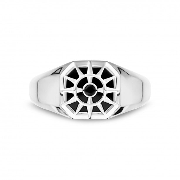A.R.Z Stainless Steel North Star Signet Ring | ORLY Jewellers