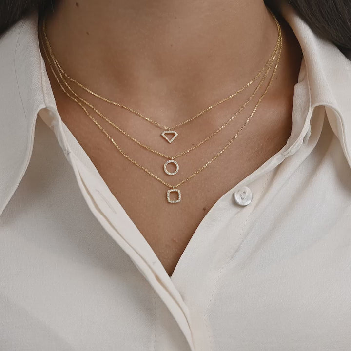 Collier Diamant Carré