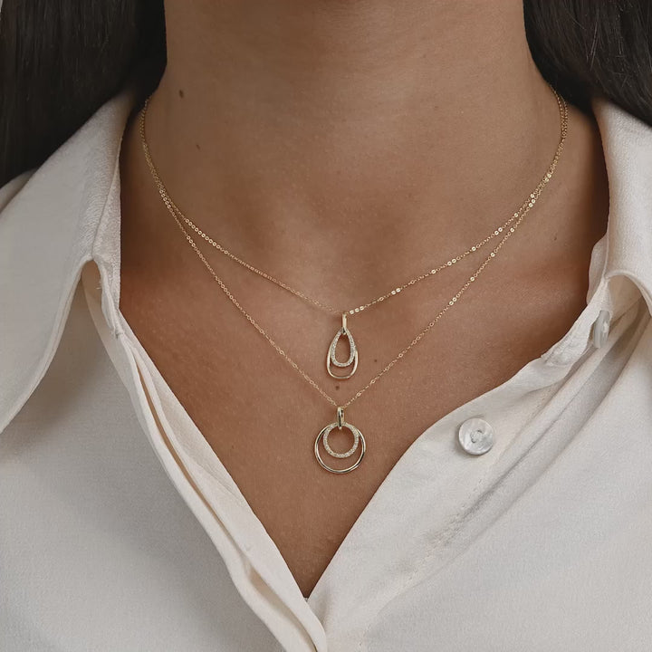 Collier Diamant Double Cercle